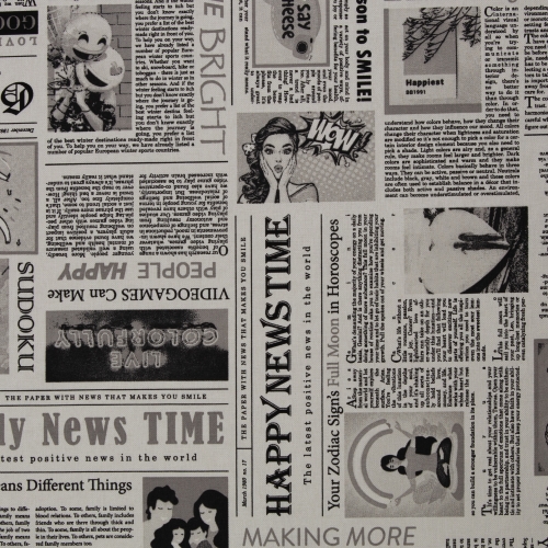 Canvas Swafing Zeitung - Schwarz/Weiß